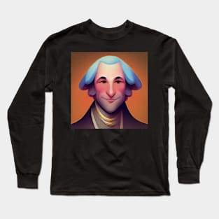 George Washington | American president portrait | Comics style Long Sleeve T-Shirt